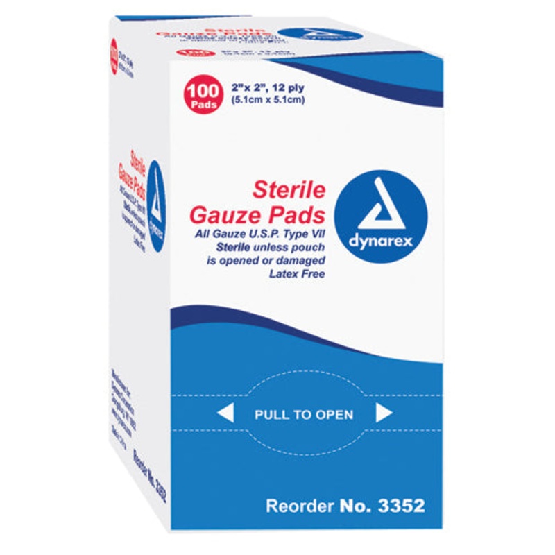 Gauze Sponges Sterile- 1’s 2 X 2 -12ply Bx/100