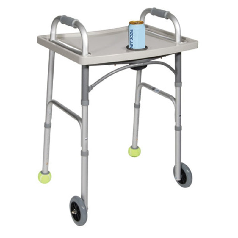 Universal Walker Tray with Cup Holder  Grey  Drive