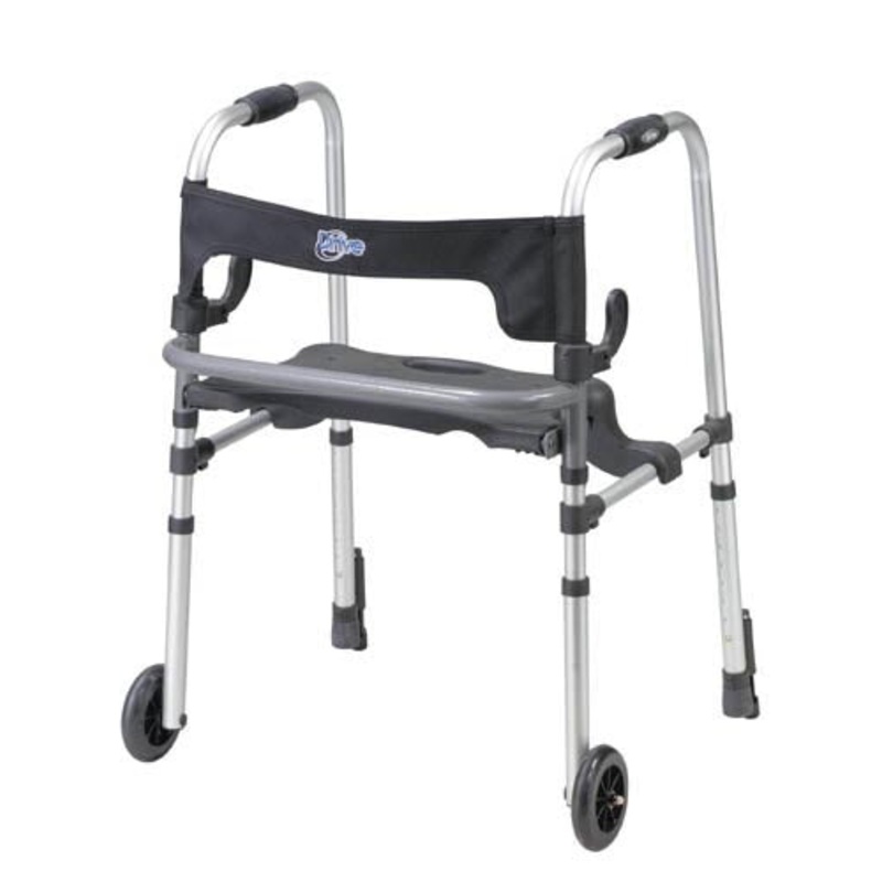 Clever-Lite Walker w/Seat & Push-Down Brakes