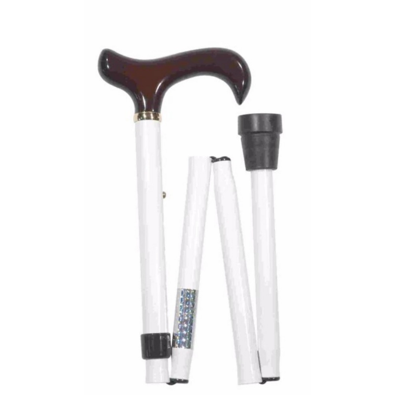 Adjustable Foldable White Derby Cane