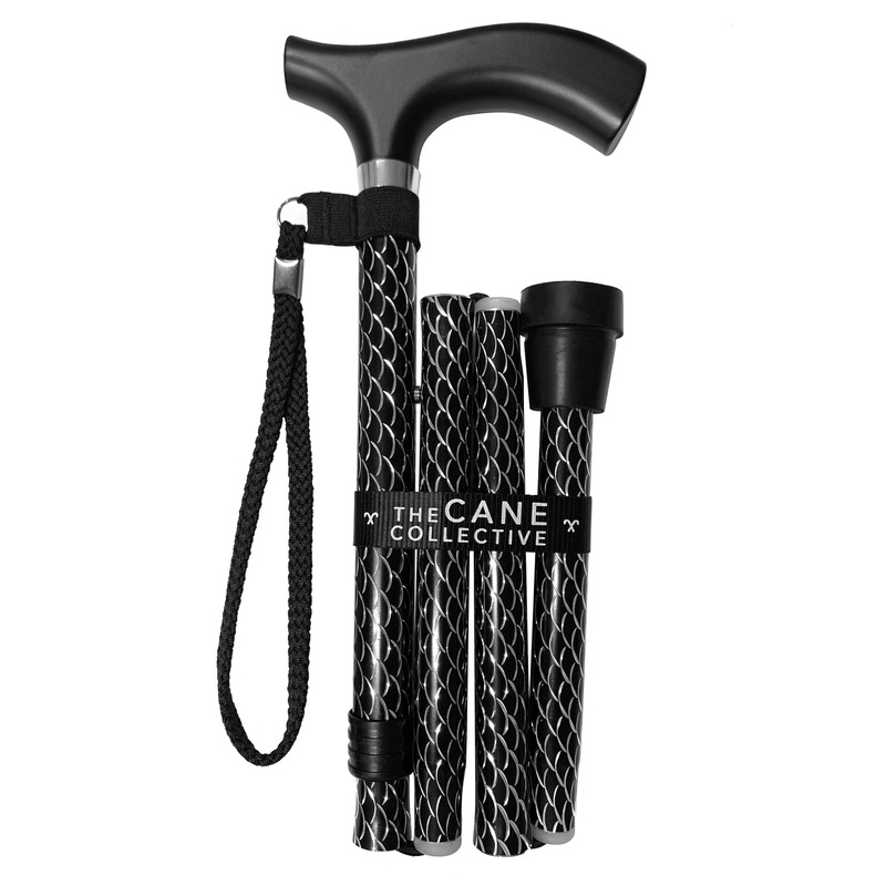 Black Engraved Cane by The Cane Collective