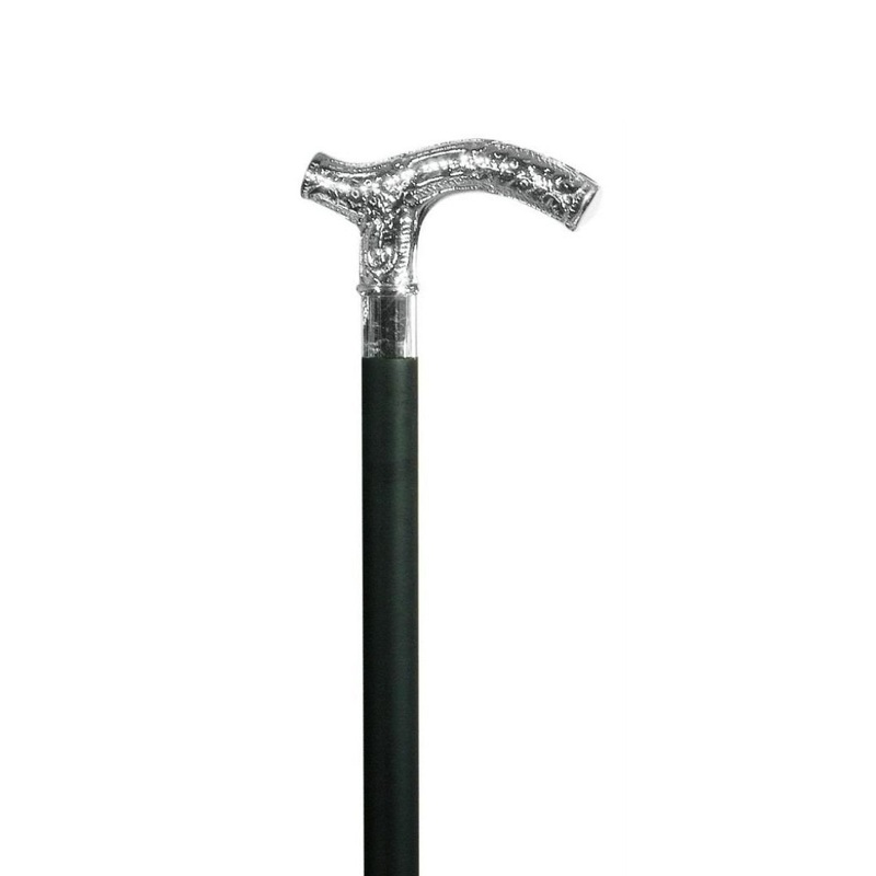 Chrome Carved Scroll Cane