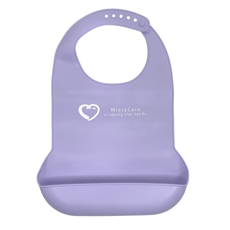 Silicone Reusable Adult Bibs|Purple|Grey|Blue|Pink