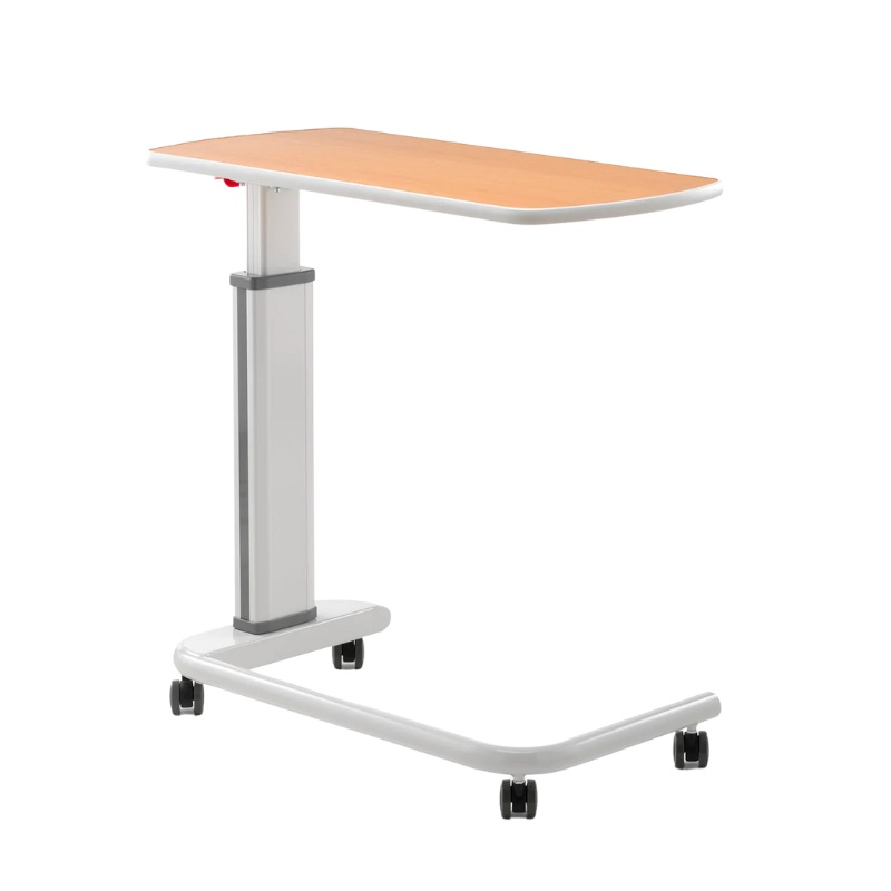 Sleek Wooden Overbed Table with U-Base