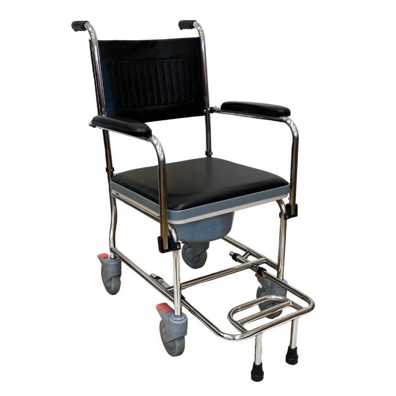 CarePlus Stainless Steel Detachable Commode with Anti-Tippers