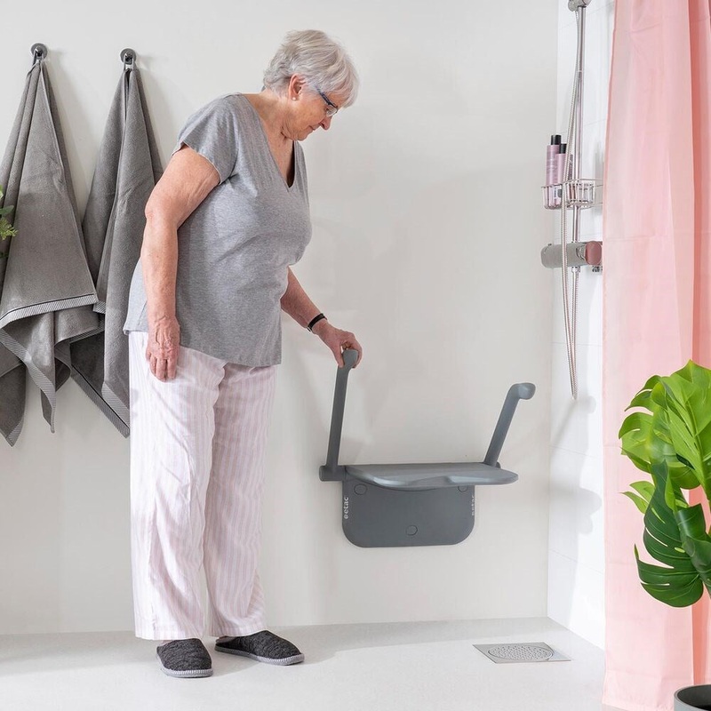 Etac Relax Wall Mounted Shower Seat with Armrest