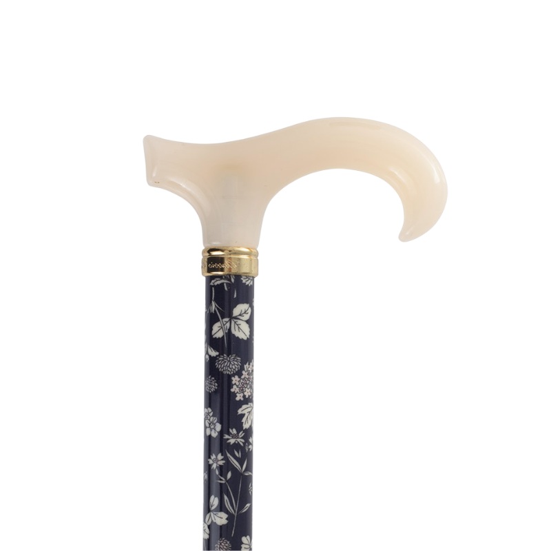 Navy Floral Petite Adjustable Derby Cane