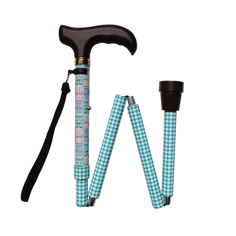 Peranakan Shophouses Luxe Walking Cane