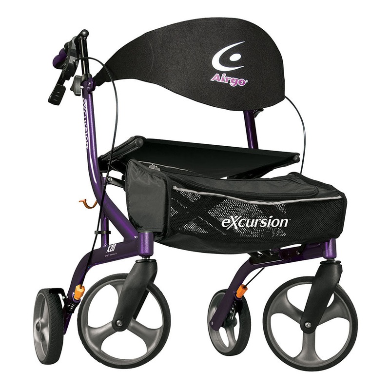 Drive Medical  Airgo eXcursion X20 Lightweight Side-fold Rollator – Eggplant