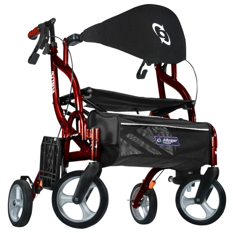Drive Medical  Airgo Fusion F18 Side-Folding Rollator & Transport Chair