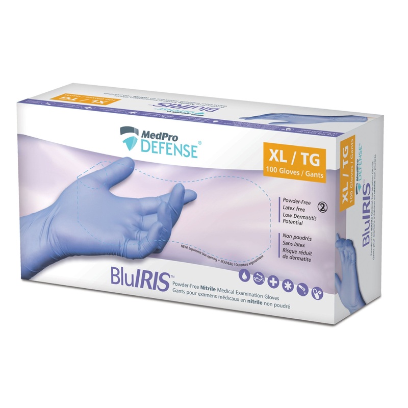 MedPro Defense BluIris Powder-Free Nitrile Exam Gloves (100 Count)