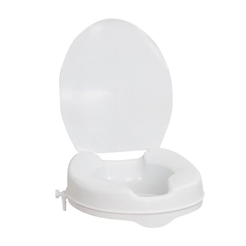 Aquasense Elongated Raised Toilet Seat with Lid, 4