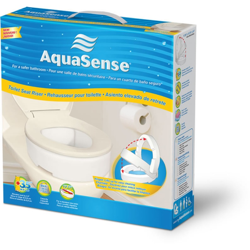 Aquasense Toilet Seat Riser with Hinge