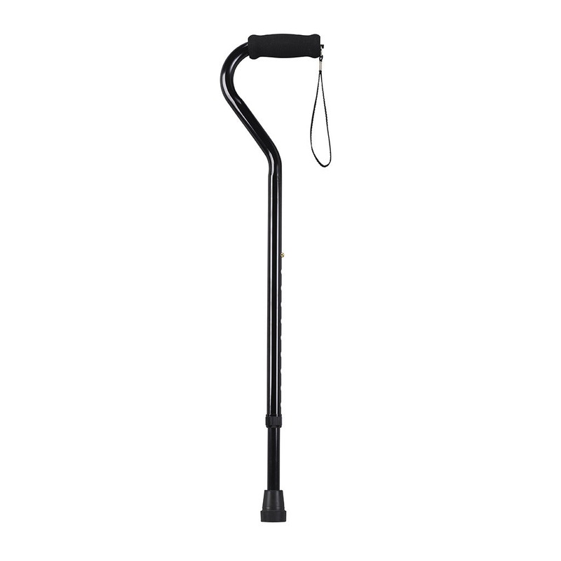 Drive Medical Foam Grip Offset Handle Walking Cane, Black