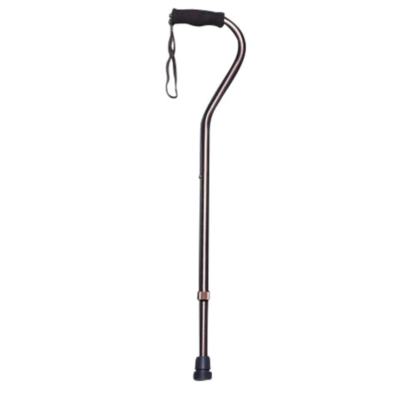 Hugo Adjustable Offset Handle Cane with Foam Grip, Bronze
