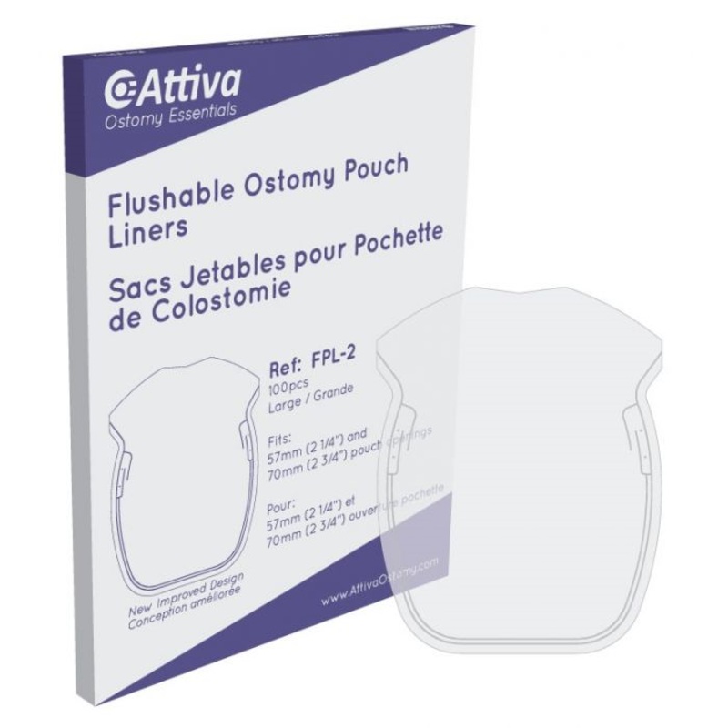 Attiva Ostomy Essentials  Pouch Liners Item No. FPL-2, 100 Count