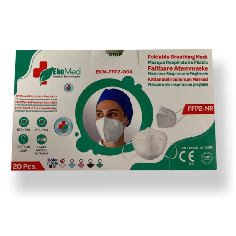 Ekomed Medical Technologies Foldable Breathing Mask FFP2-NR (20 Pack)