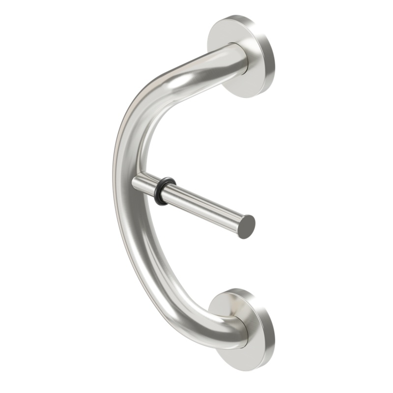HealthCraft Products Plus Series Grab Bar – Toilet Paper Holder – Brushed Stainless Steel