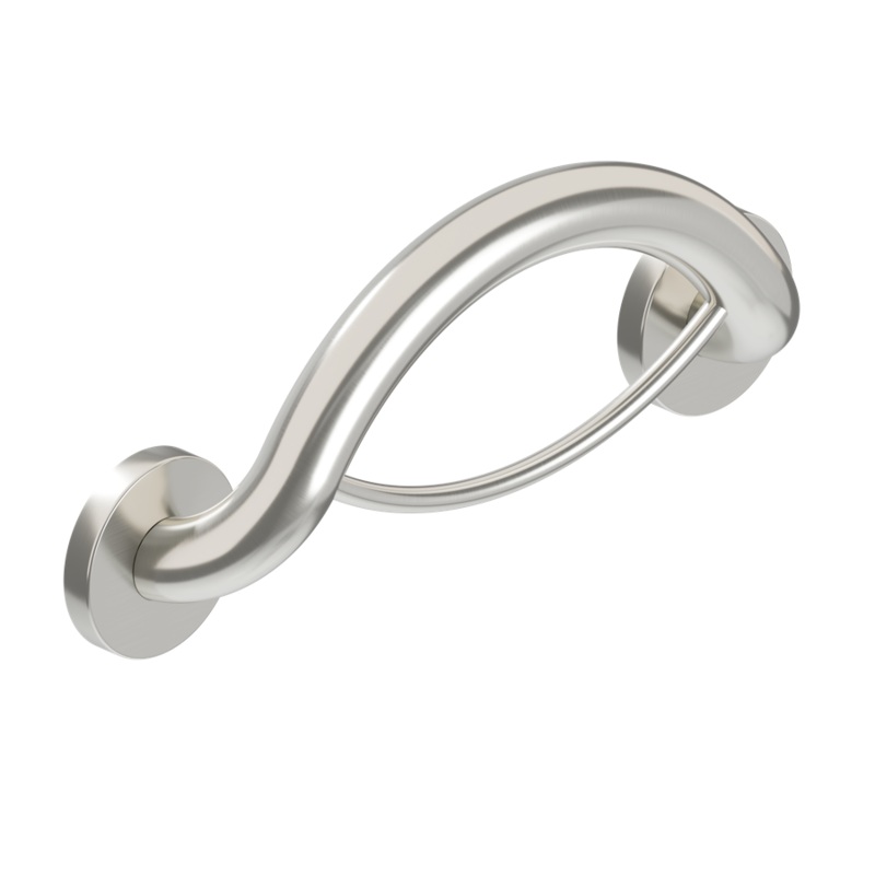 HealthCraft Products Plus Series Grab Bar – Towel Ring – Brushed Stainless Steel