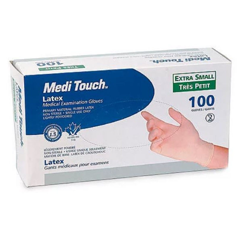 MediTouch Latex Gloves PF|X-Small|Small