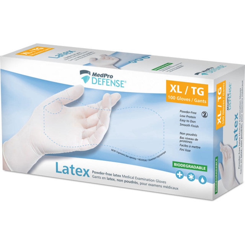 Medpro Defense Latex Glove PF, X-Large (100 Count)
