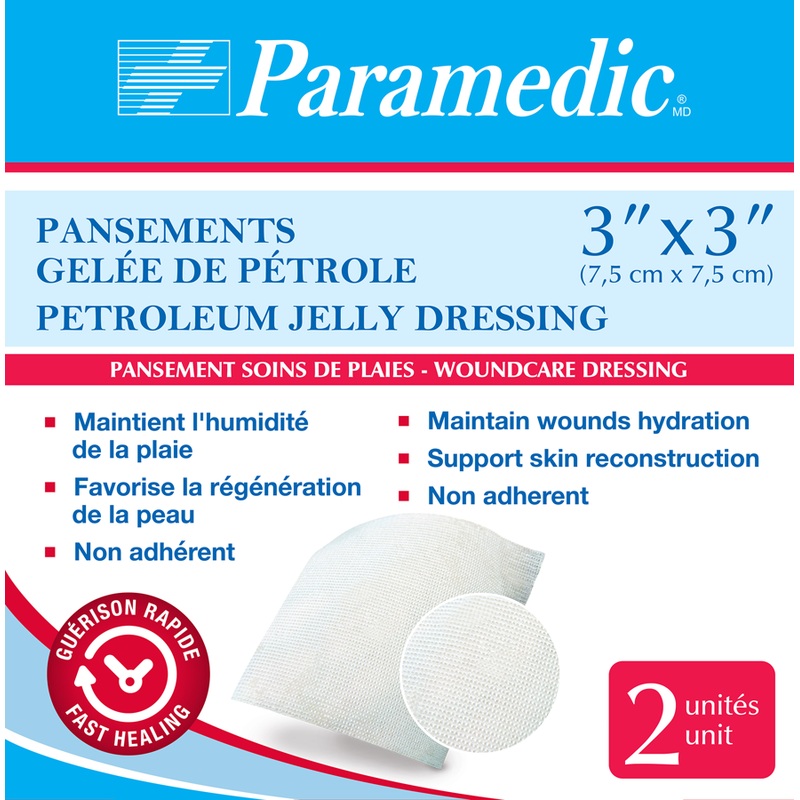 Paramedic Canada Petroleum Jelly Dressings 3” X 3”