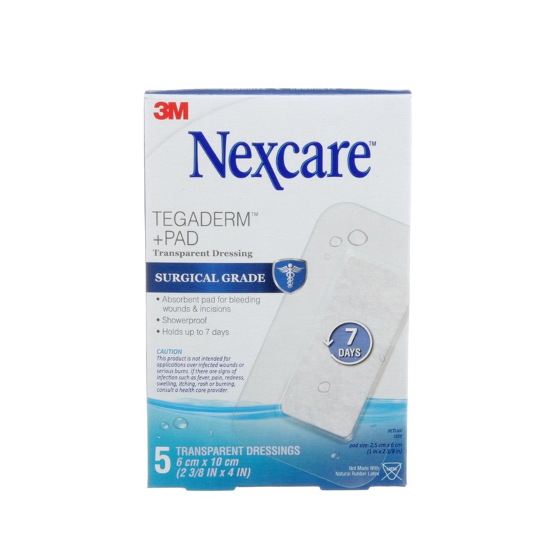 Nexcare Tegaderm +Pad Transparent Dressing, Waterproof