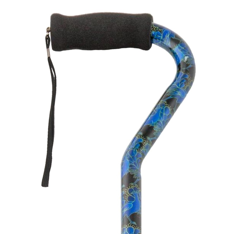 PCP Offset Adjustable Aluminum Cane, Blue