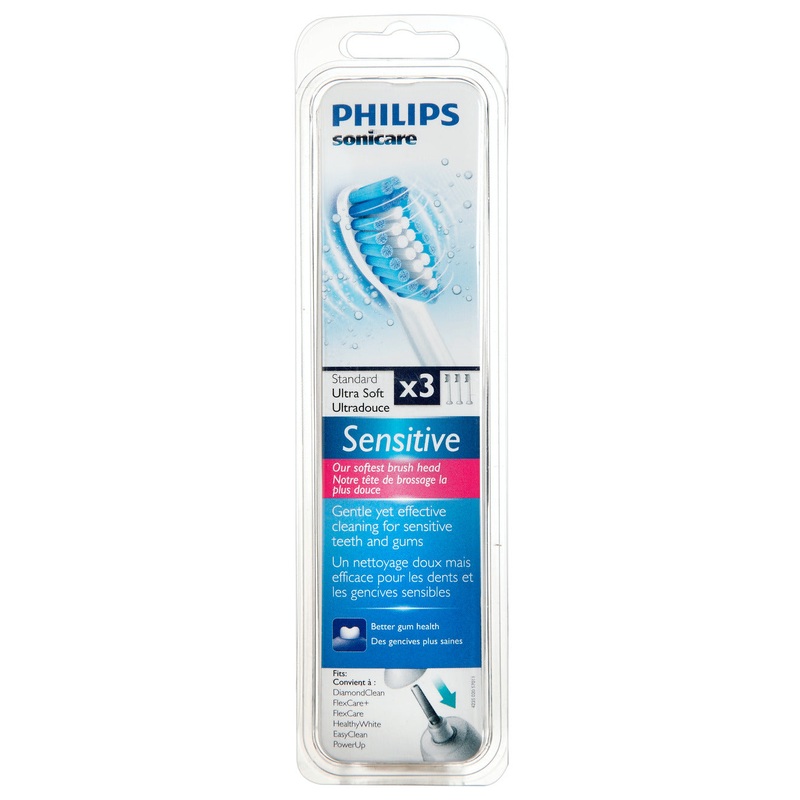 Sonicare Sensitive Replacement Brush heads, 3pk, HX6053/64