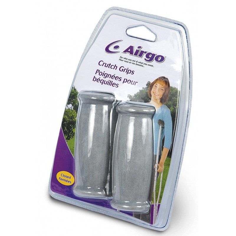 Airgo Replacement Crutch Hand Grips, 1 Pair, Closed, Gray