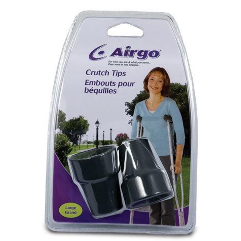 Airgo Replacement Crutch Tips, 1 Pair, Large, Gray