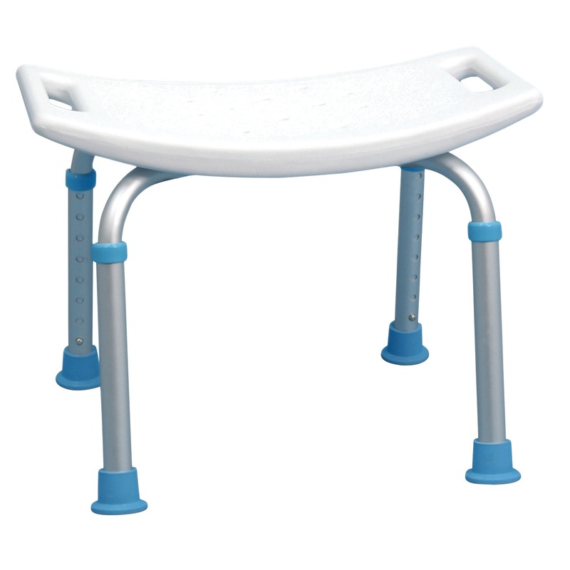 AquaSense Adjustable Bath and Shower Chair with Non-Slip Seat, White