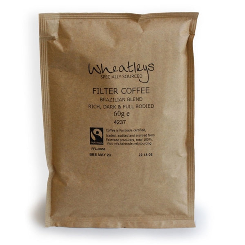 Wheatleys Fairtrade Brazilian Blend Filter Coffee Sachets 60g – Pack of 50