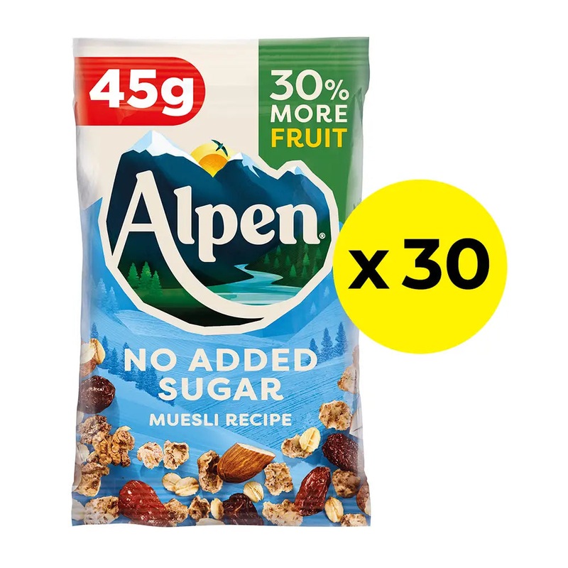 Alpen No Added Sugar Muesli Portion Sachets – Pack of 30