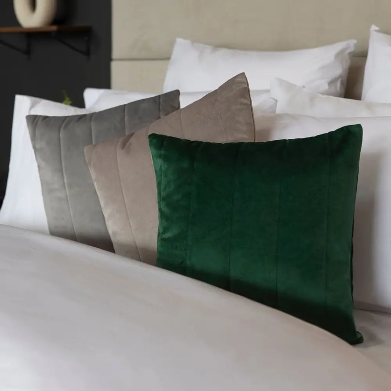 Verona Cushion|Emerald|Mink|Charcoal
