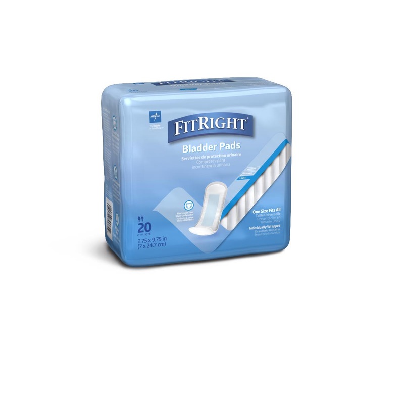Bladder Control Pads Light, 2.75 x 9.75 (Case of 180)