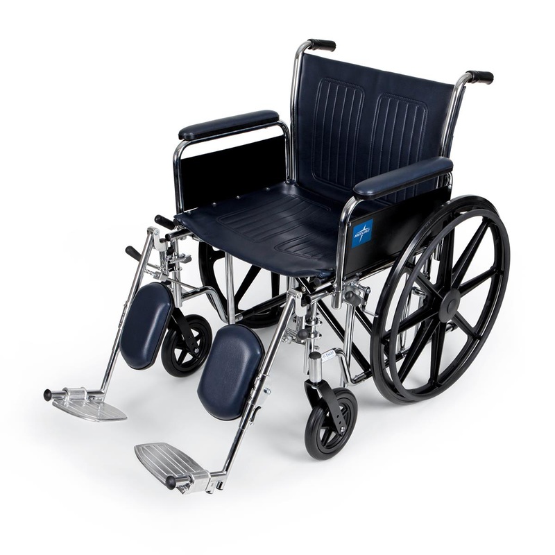 Excel Heavy Duty Wheelchair w/Removable Full Length Arms and Detachable Elevating Legrests (20  Black)