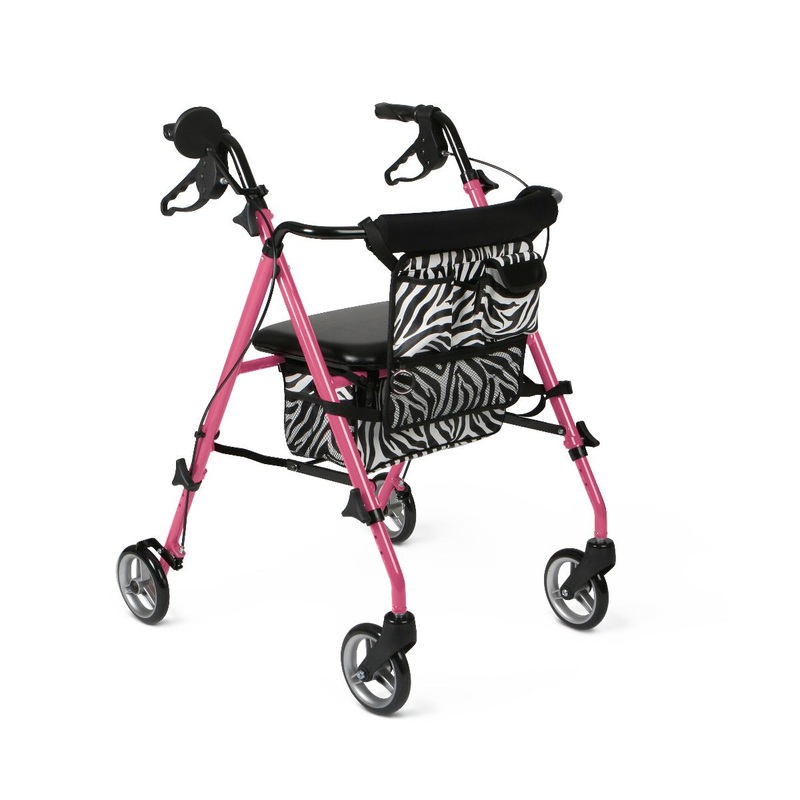Medline Posh Pink Zebra Rollator