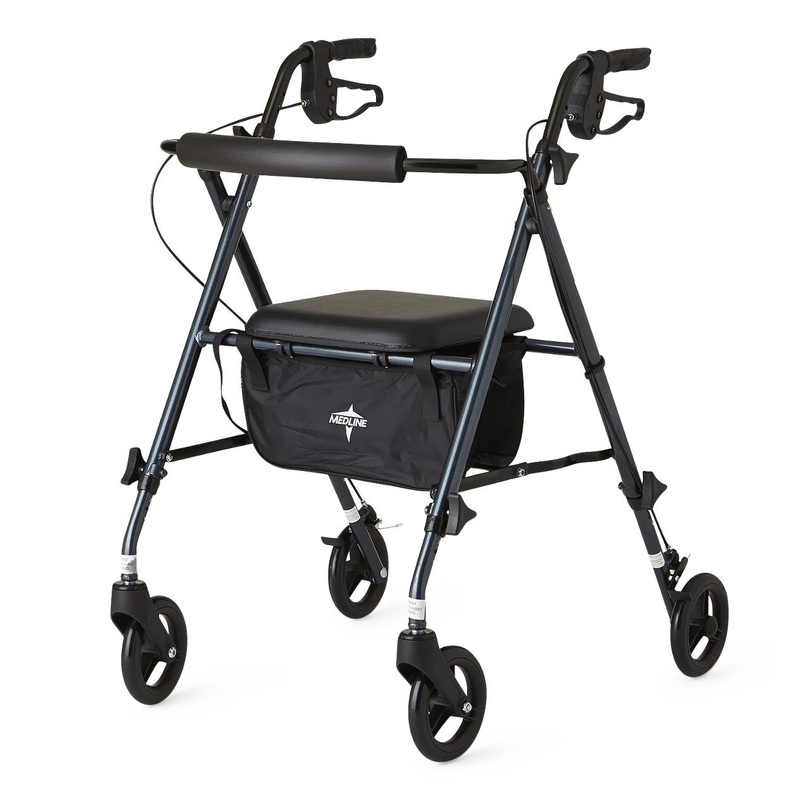 Medline Superlight Rollators|Smoky Blue|Red|Black