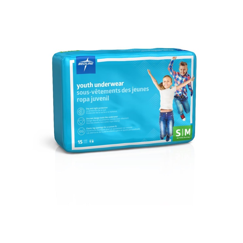 Protection Plus Disposable Youth Underwear, 40-70lbs (Bag or Case)*