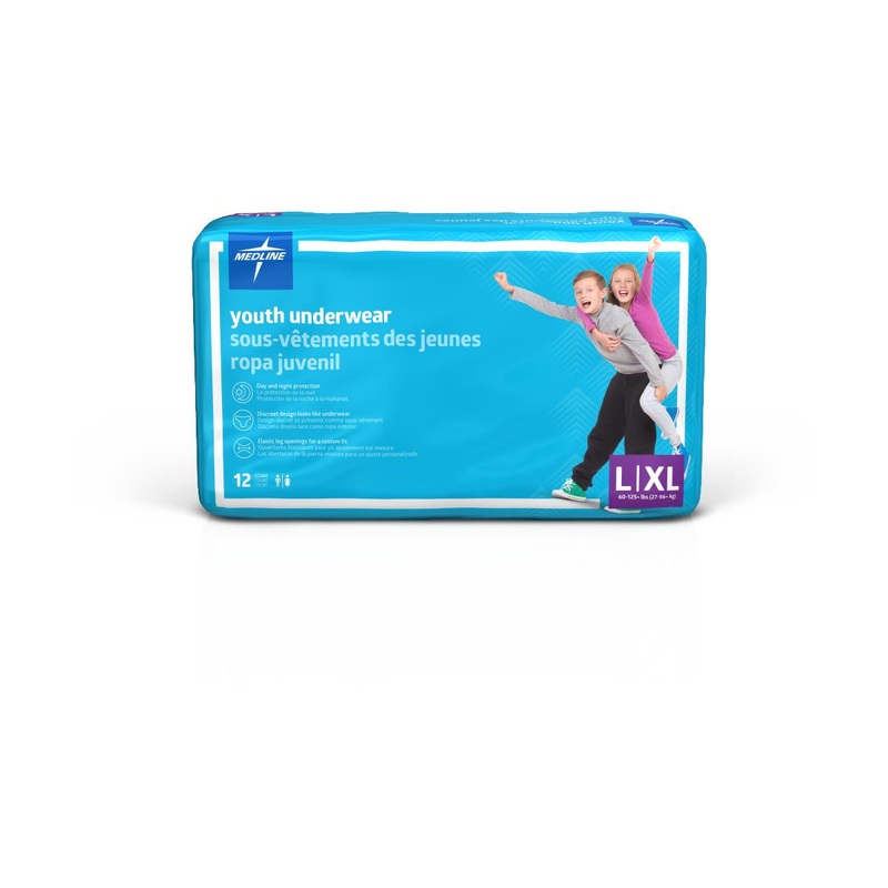 Protection Plus Disposable Youth Underwear, 60-125lbs (Bag or Case)*