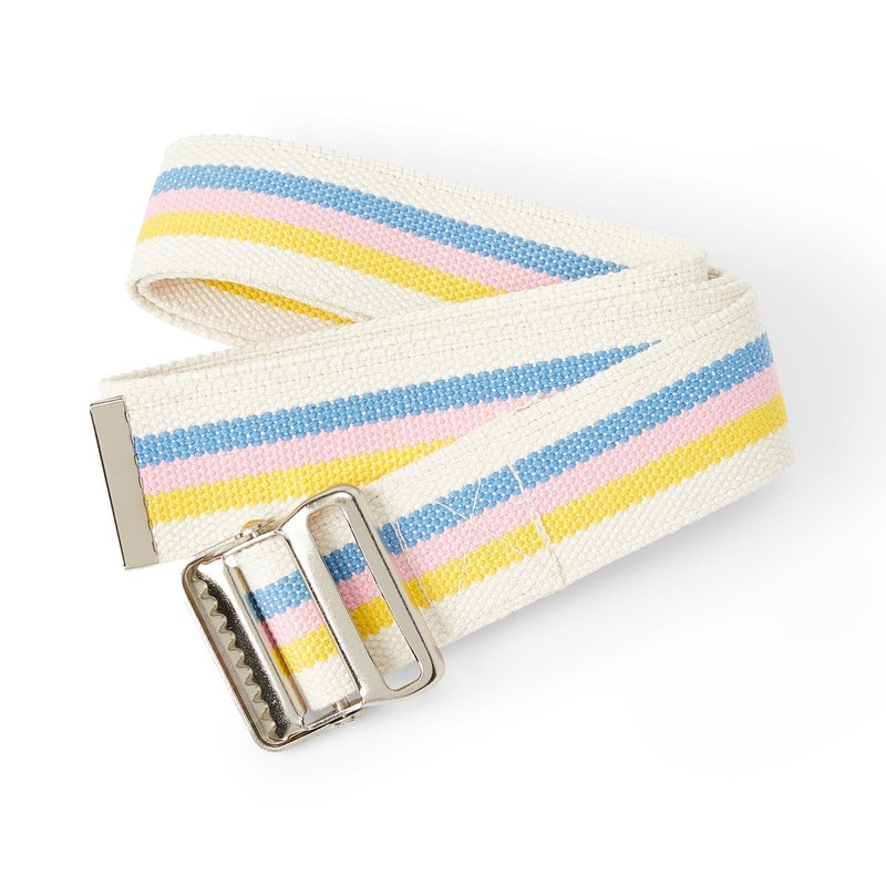 Transfer Belt w/ Buckle, 60|Blue and Red Stripes|Pastel Stripes