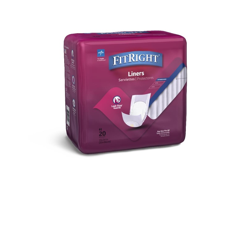 FitRight Incontinence Liners|(Bag of 20)|Case/ 80