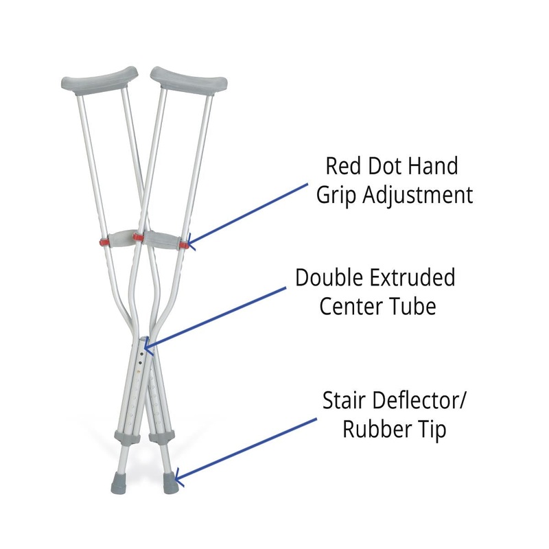 Red Dot Crutches|Standard 1 Pair|Tall Case of 8 Pair|Standard Case of 8 Pair