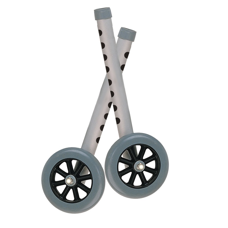 5 Walker Wheels with Two Sets of Rear Glides for Use with Universal Walker