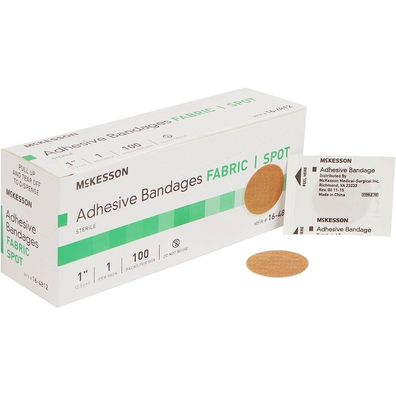 Adhesive Spot Bandage McKesson 1 Inch Fabric Round Tan Sterile