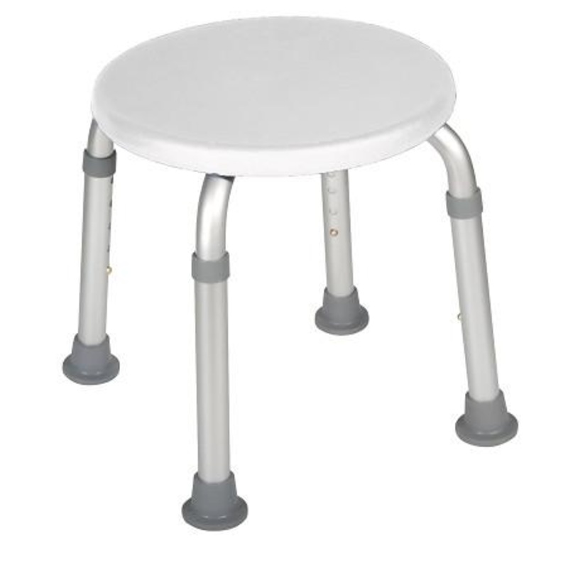 Adjustable Height Bath Stool|White