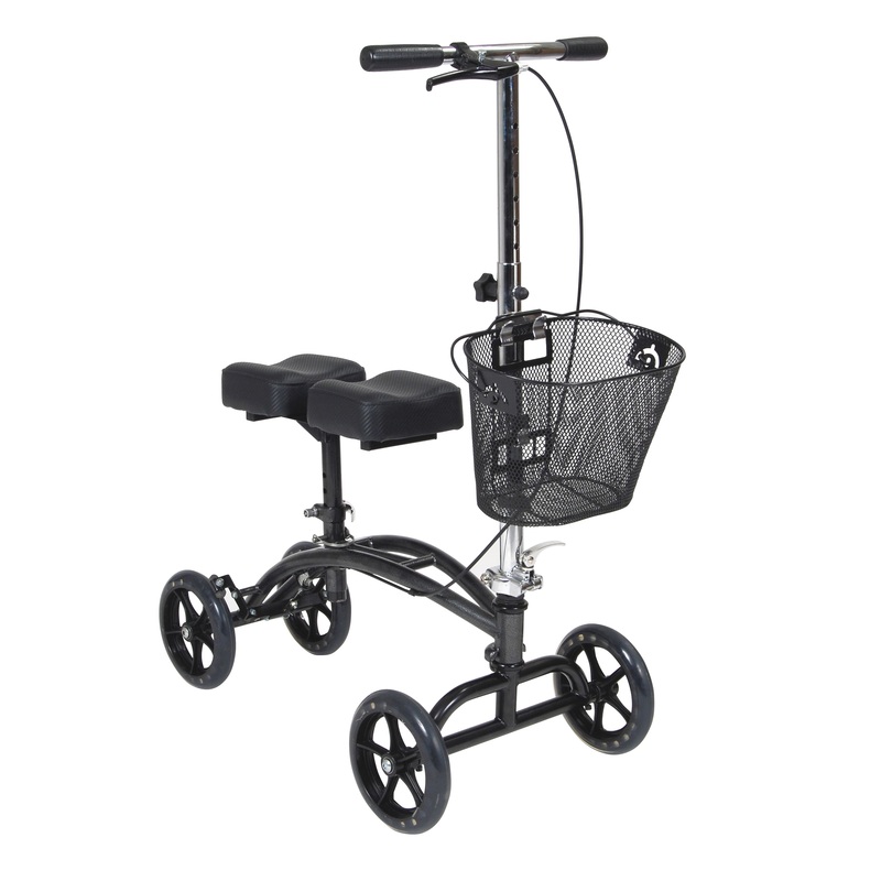 Dual Pad Steerable Knee Walker with Basket-(796)