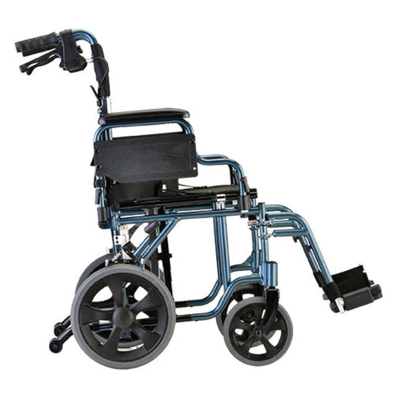 NOVA 352 Transport Chair with 12 Wheels & Flip Up Armrests
