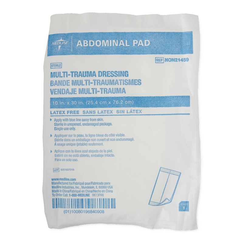 Abdominal (ABD) Pads, 10×30, Sterile